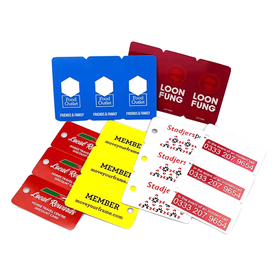 snap off combo PVC key tags